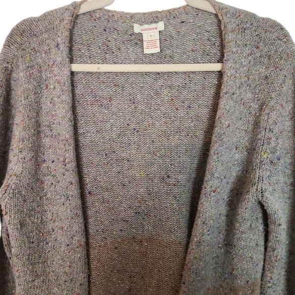 Sundance Womens S Tan Merino Wool Alpaca Blend Open Front Cardigan Sweater - Picture 2 of 7